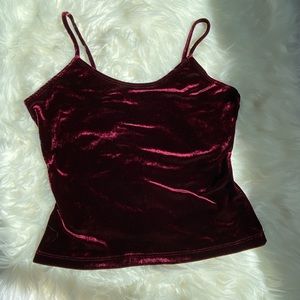 Cropped Velvet Tank Top